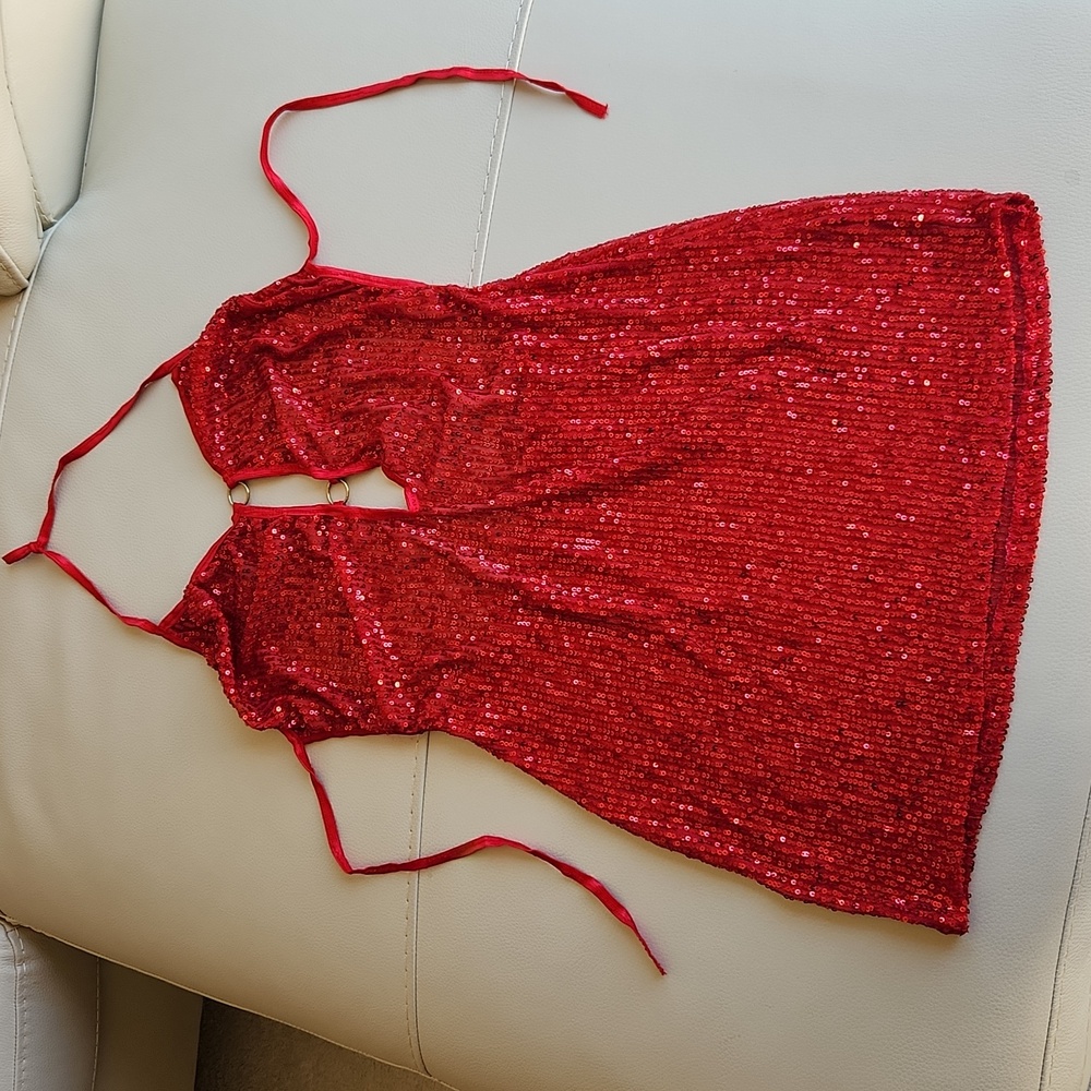 Exotic Dancewear Red Mini Dress - One Size